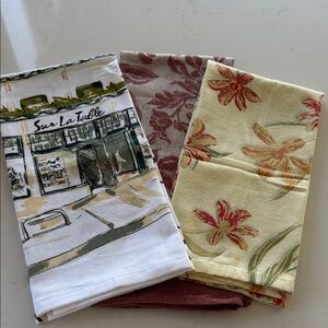Sur La Table Floral and Illustrated Kitchen Towels NEW